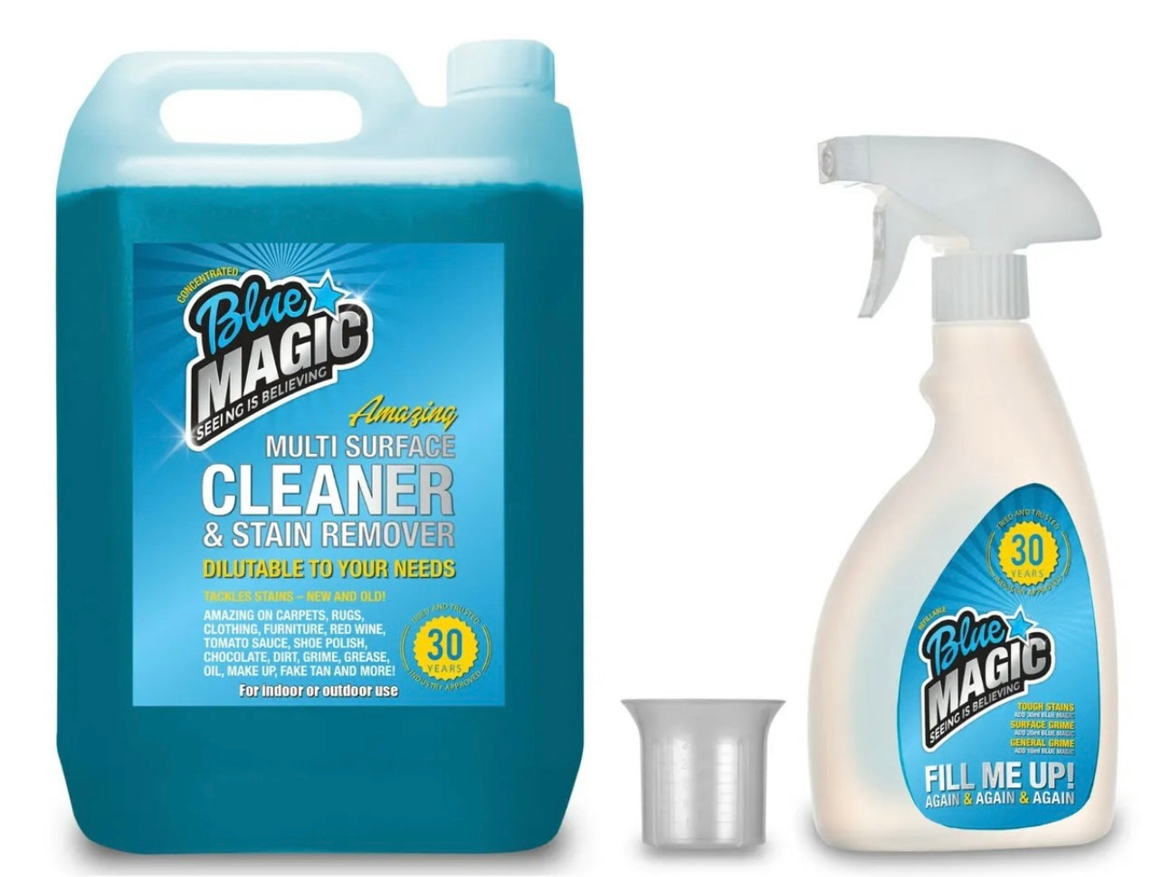 Blue Magic Cleaner | Multi Purpose Cleaning Concentrate - Tackles Tough Stains - As Seen on TV! - 500ml - 1 Litre - 5 Litre - Homechem