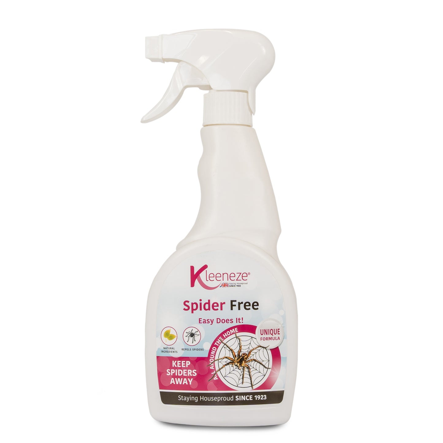 Kleeneze - Spider Free - Spider Repellent - 500 ml - Ready-to-use Spray - Natural, Poison-Free, Repeller Spray - Welfare Friendly and Humane - Homechem