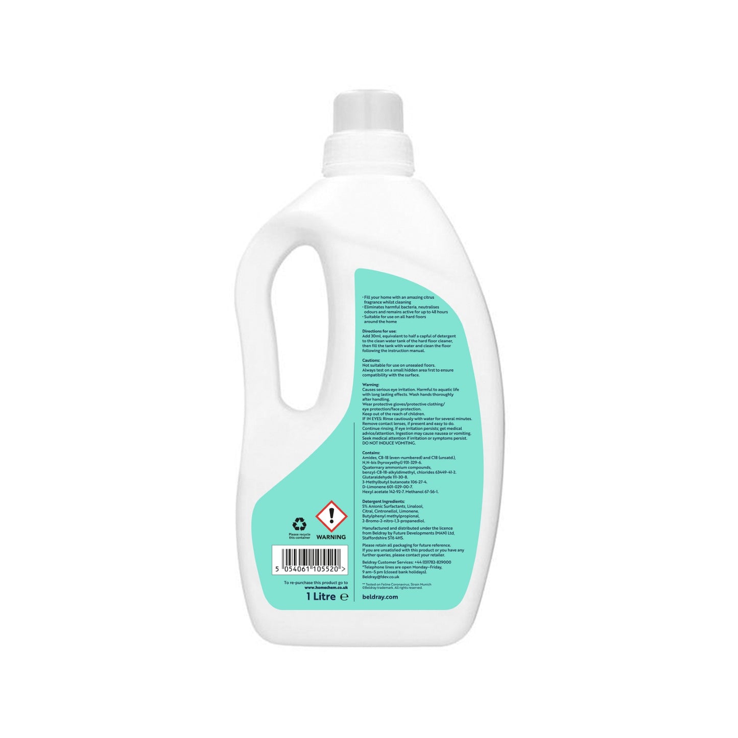 **New** Beldray® Steam Cleaner Detergent – AS SEEN ON TV | Cleaning Solution for Kitchen, Bathrooms and any Hard Floors  - 1 Litre - Homechem